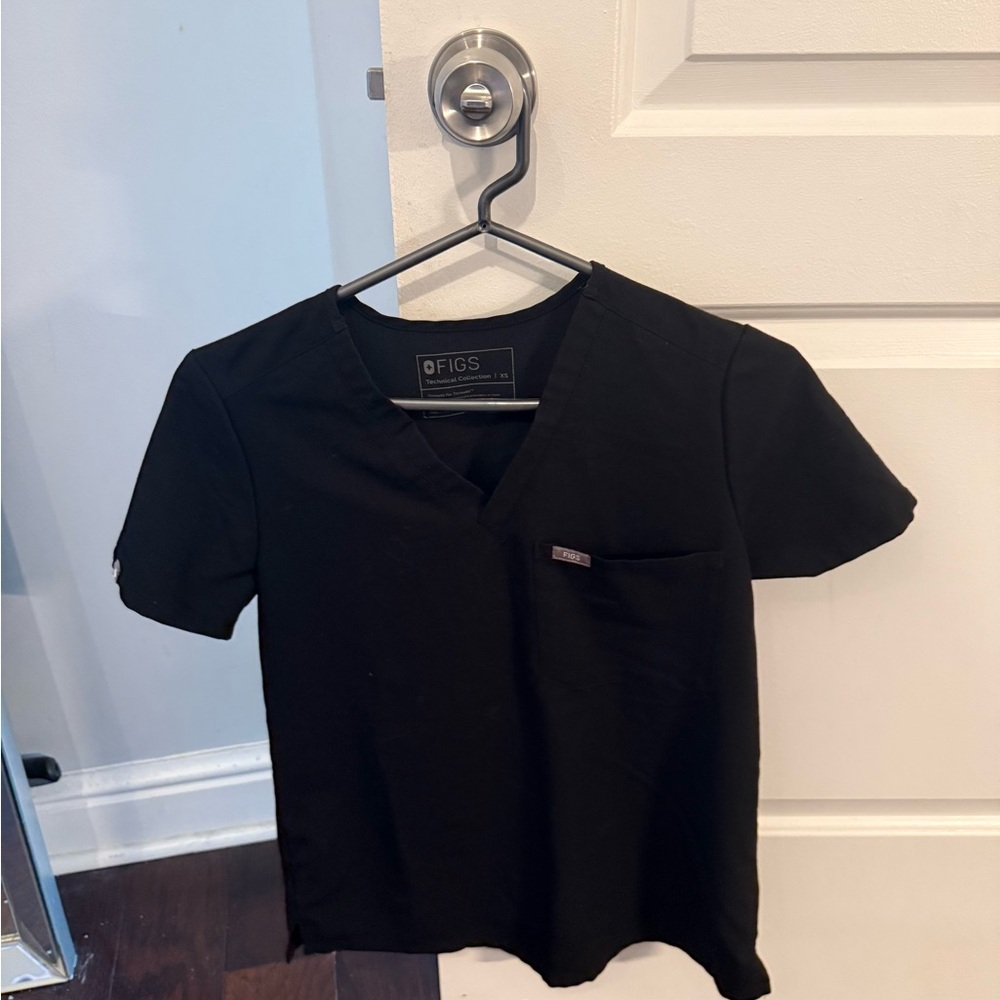 Figs black V-Neck Scrub Top